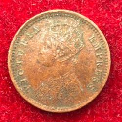 Alternative view of British-India 1/12 Anna (1897) Victoria Rare Coin #E-356