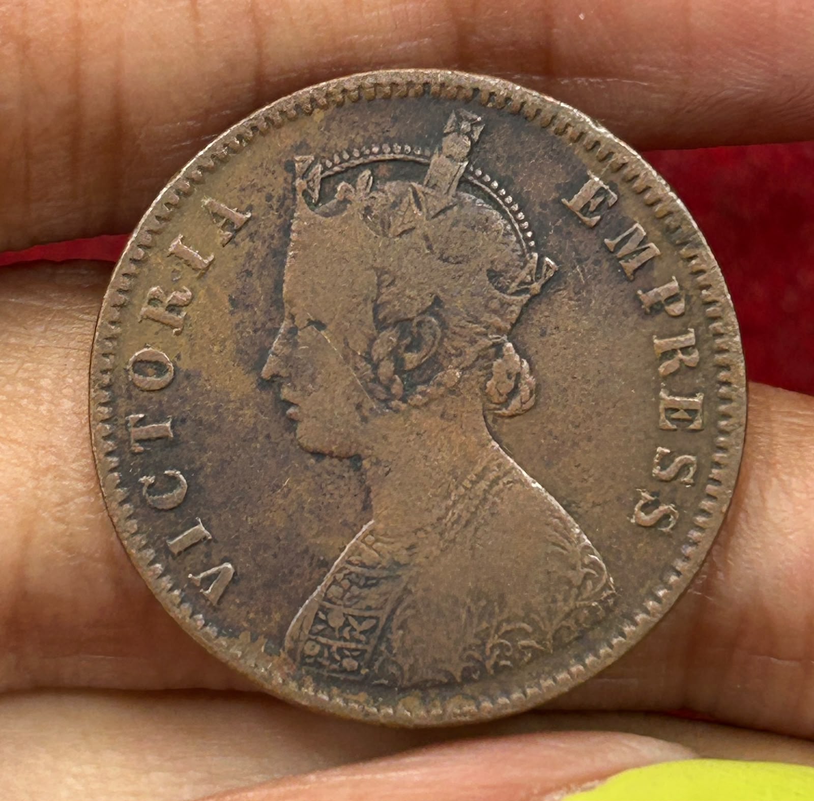 Indian Local and Princely states › Bikanir, ¼ Anna 1895 - Victoria Rare Coin #C-52 - Image 2