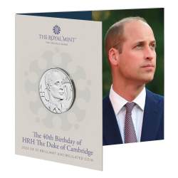 The 40th Birthday of HRH The Duke of Cambridge 2022 UK Pound 5 Brilliant Uncirculated Coin Unique and Rare