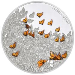 Reproduction Coin - Niue 2 Dollars 2016 - Elizabeth II Monarch Butterfly Commemorative UNC Beautiful Colored Rare Silver Plated Coin