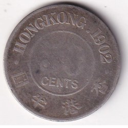 Hong Kong 50 Cents 1902- Edward VII Rare Silver Coin