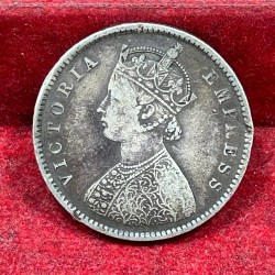 Alternative view of India - British ½ Rupee 1899 - Victoria Rare Silver Coin