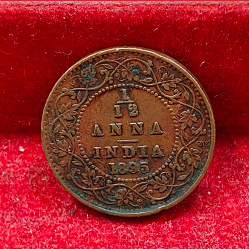 British-India 1⁄12 Anna - 1895 Victoria Rare Coin#C-142