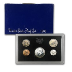 United States 1968 Proof Rare (5 Coin Set Including 1 Coin Silver ) Package by U.S. Mint