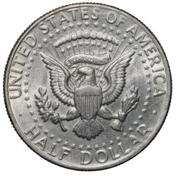 Copper-Nickel 1/2 Dollar of USA (AD 1972) with Portrait of John F. Kennedy