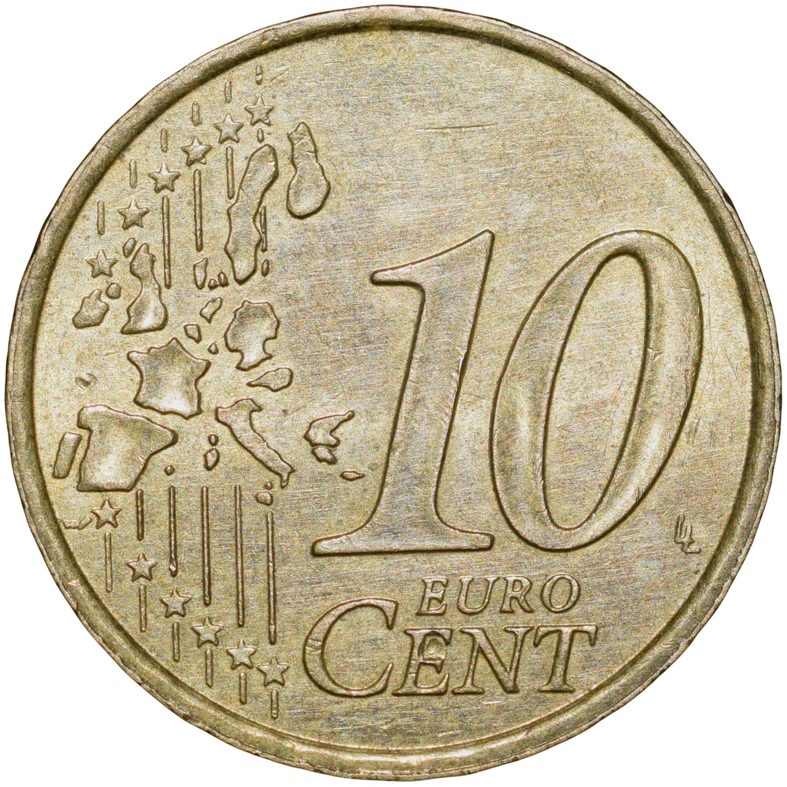 Brass 10 Euro Cents of France Country (AD 1999) Beautiful Grade - Image 2