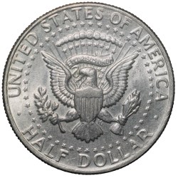 Copper-Nickel 1/2 Dollar of USA (AD 2001) with Portrait of John F. Kennedy