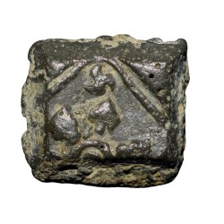 Copper Coin of Pre-Satavahana(2nd Cen. BC) from Vidarbha(Paoni) with 6-Armed Symbol & Swastik
