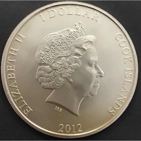 Cook Islands 1 Dollar 2012 - Elizabeth II ( Wireless Room - Field Ice Reported ) Rare UNC Coin with Capsule #C-119
