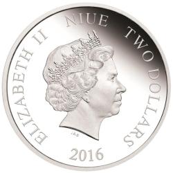 Alternative view of Reproduction Coin - Niue 2 Dollars 2016 - Elizabeth II Monarch Butterfly Commemorative UNC Beautiful Colored Rare Silver Plated Coin