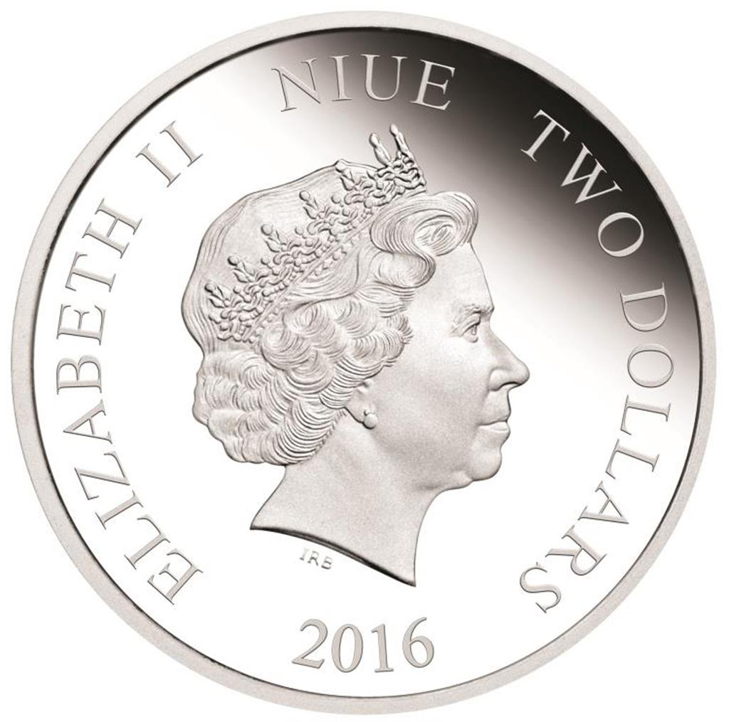 Reproduction Coin - Niue 2 Dollars 2016 - Elizabeth II Monarch Butterfly Commemorative UNC Beautiful Colored Rare Silver Plated Coin
