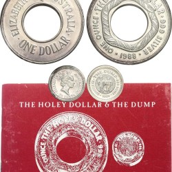 THE HOLEY DOLLAR & THE DUMP 1988 AUSTRALIA ( 2 SILVER COIN SET) THE PERTH MINT RARE