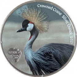 Reproduction Coin - Ghana 5 Cedis 2017 - Elizabeth II Bullion Coinage - Crowned Crane Commemorative UNC Rare Silver Plated Coin