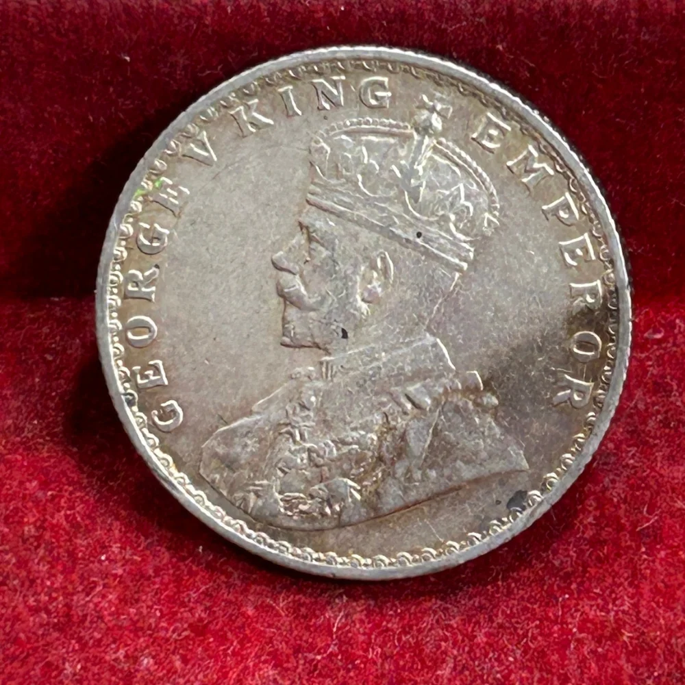 India - British ½ Rupee 1936 -George V Rare Silver Almost Unc Coin