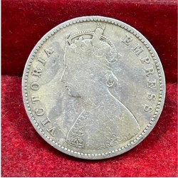 Alternative view of India - British ½ Rupee 1893 - Victoria Rare Silver Coin