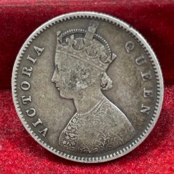 Alternative view of India - British ½ Rupee 1862 - Victoria Rare Silver Coin