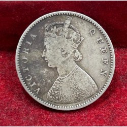 Alternative view of India - British ½ Rupee 1862 - Victoria Rare Silver Coin