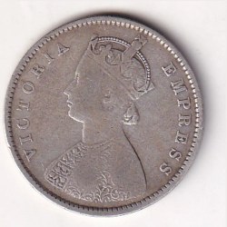 Alternative view of India - British ½ Rupee 1899 - Victoria Rare Silver Coin