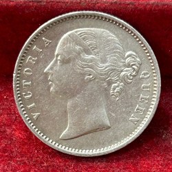Alternative view of British-India ½ Rupee -Victoria (Divided legend) 1840 Rare Silver A-U Condition Coin