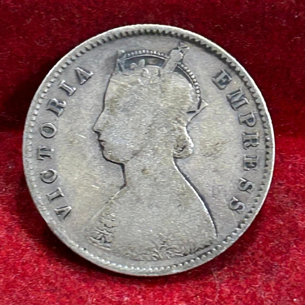 India - British ½ Rupee 1899 - Victoria Rare Silver Coin