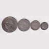 Portuguese India 4 Different Denomination (1 Rupia,½ Rupia,¼ Rupia,⅛ Rupia) Rare Silver (4 Coin) Set - Image 2