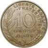 Brass 10 Centimes of France ( AD 1967) with Marianne face left - Image 2