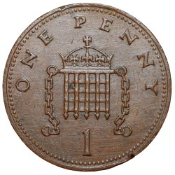 Alternative view of Bronze 1 Penny of Elizabeth II (AD 1990) from United Kingdom