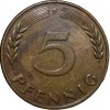 Old Brass 5 Pfennig of Germany (AD 1950) with Oak Sapling - Image 2