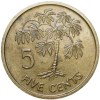 Brass 5 Cents of Seychelles Island Country (AD 1995) with Manioc plant
