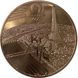 Alternative view of France ¼ Euro 2021 Paris Natation Rare UNC Coin with Capsule #C-97