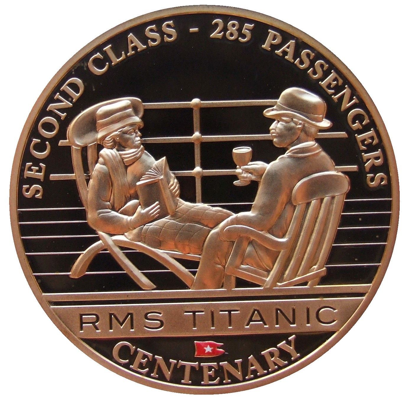 Cook Islands 1 Dollar 2012 - Elizabeth II ( Second Class - 285 Passengers) Rare UNC Coin with Capsule #C-121