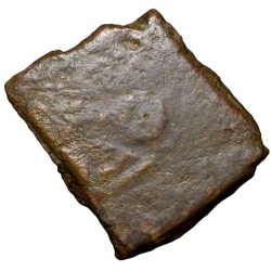 Alternative view of Copper Coin of Ujjaini(2nd Cen. BC) with Horse, Mahakal, Tree Railing, River with Fishes Kasarwad Hoard Type
