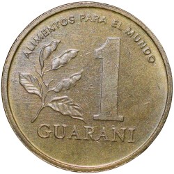 Alternative view of Brass 1 Guarani of Paraguay Country (AD 1993) with Tobacco Plant Scarce