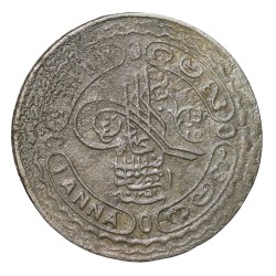 Copper-Nickel 1 Anna of Mir Usman Ali Khan(AD 1911-1948) of Hyderabad State KM Y48