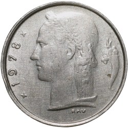 Copper-Nickel 1 Franc of Belgium (AD 1978) with Head of Ceres