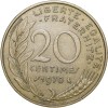 Brass 20 Centimes of France ( AD 1970) with Marianne face left - Image 2