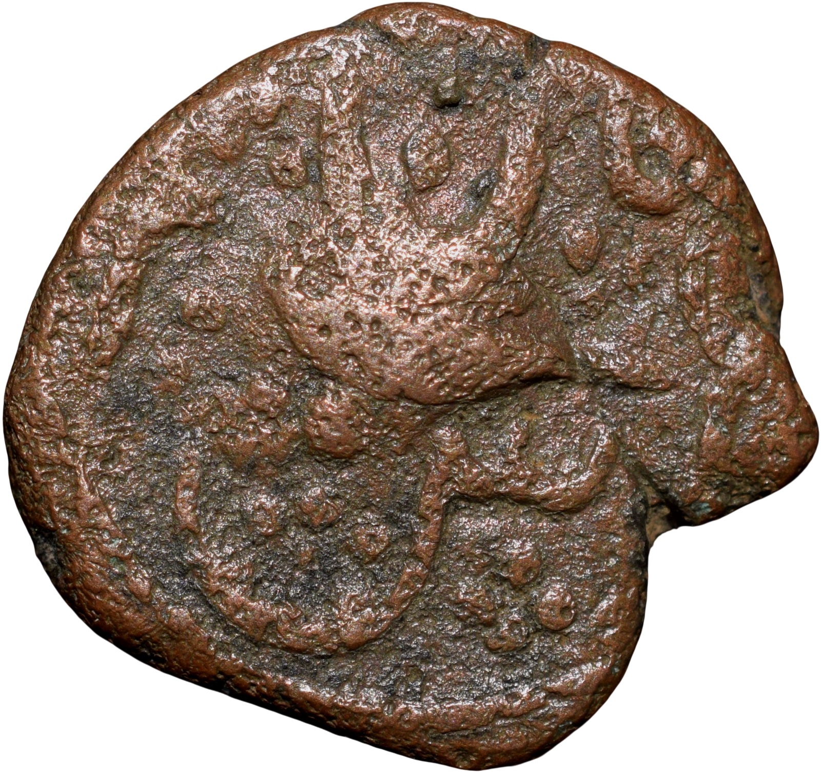 Copper 1/4 Paisa of Tipu Sultan(AD 1787-99) of Mysore Kingdom Patan Mint New Variety - Image 2