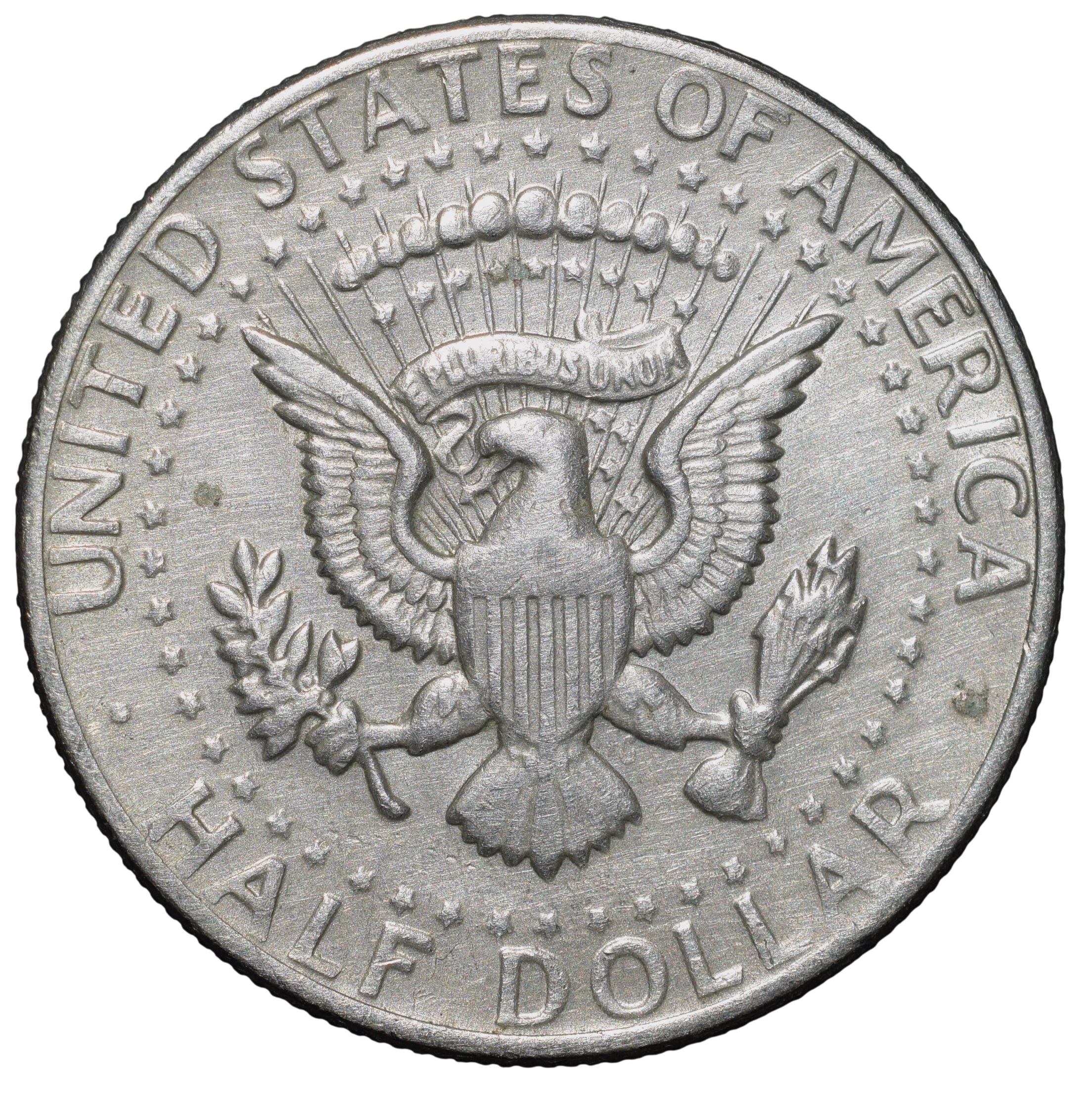 Copper-Nickel 1/2 Dollar of USA (AD 1974) with Portrait of John F. Kennedy