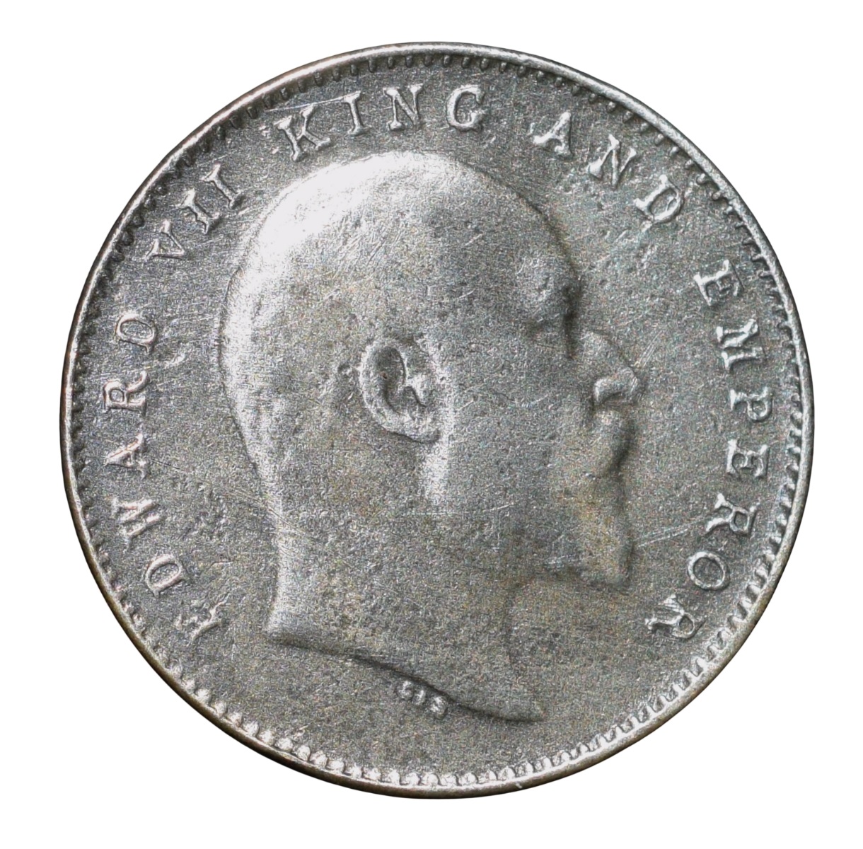 Silver 2 Annas of Edward VII (AD 1907) of Calcutta Mint Scarce