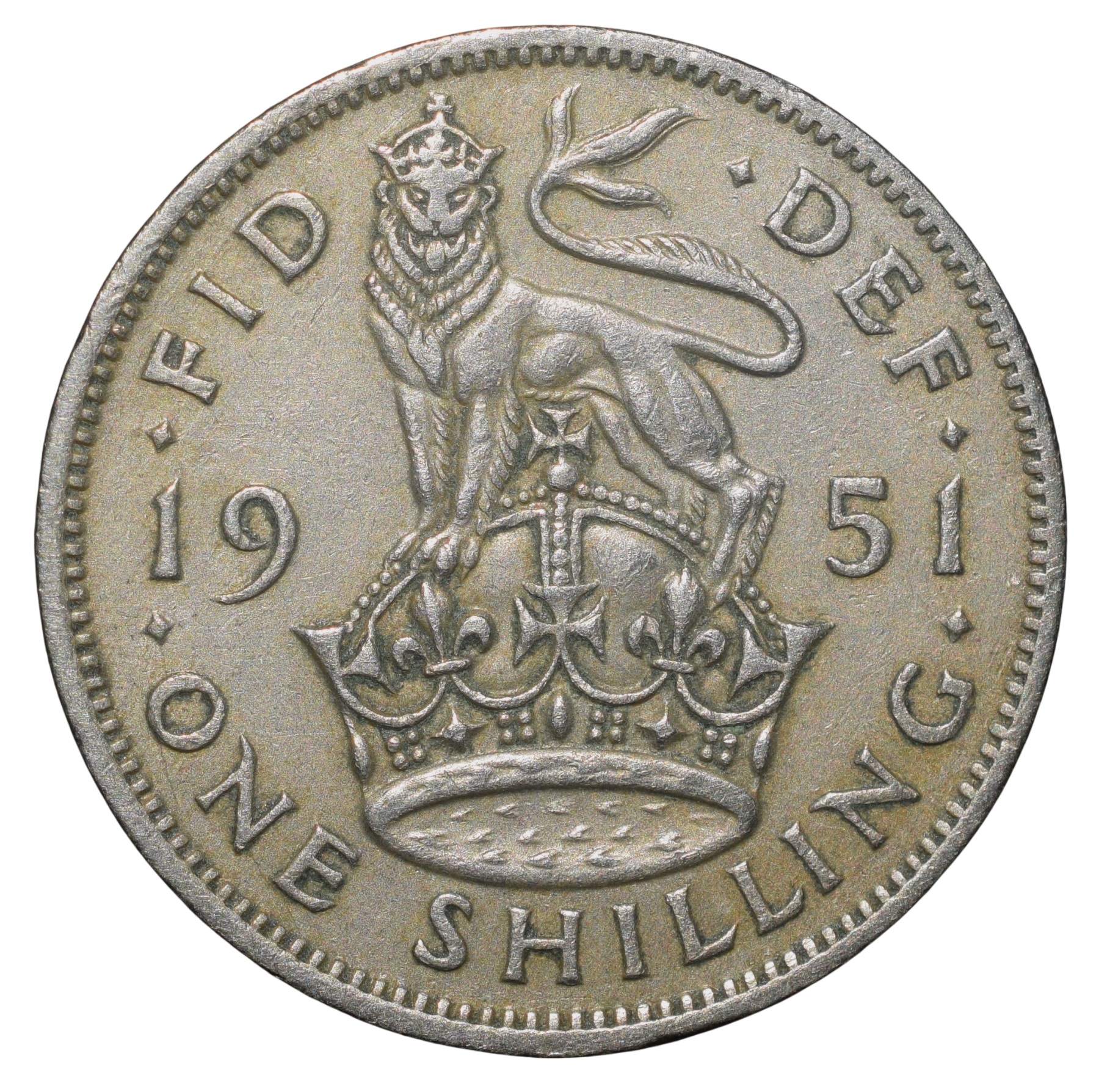 Copper-Nickel Shilling of George VI (AD 1951) from Great Brittain