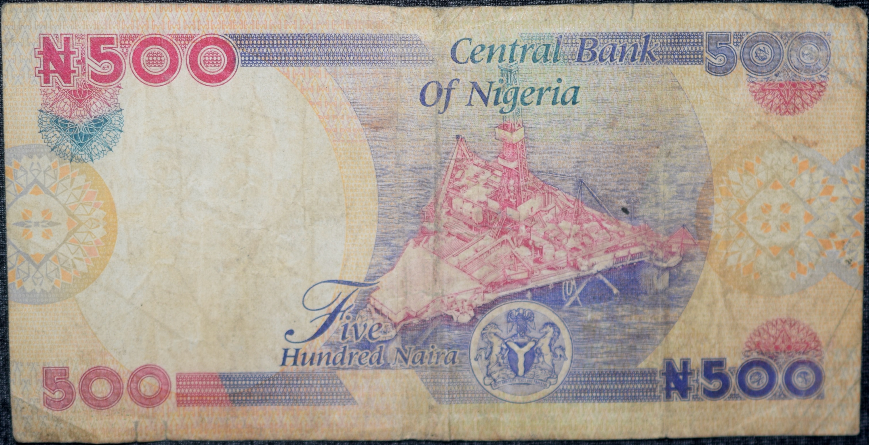 500 Naira of Nigeria Country (AD 2014) with Dr. Nnamdi Azikiwe (1904-1996) - First President/Offshore oil rig platform - Image 2