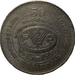 Copper-Nickel 2 Rupees of Sri Lanka (AD 1995) Commemorative 50th Anniversary of the FAO