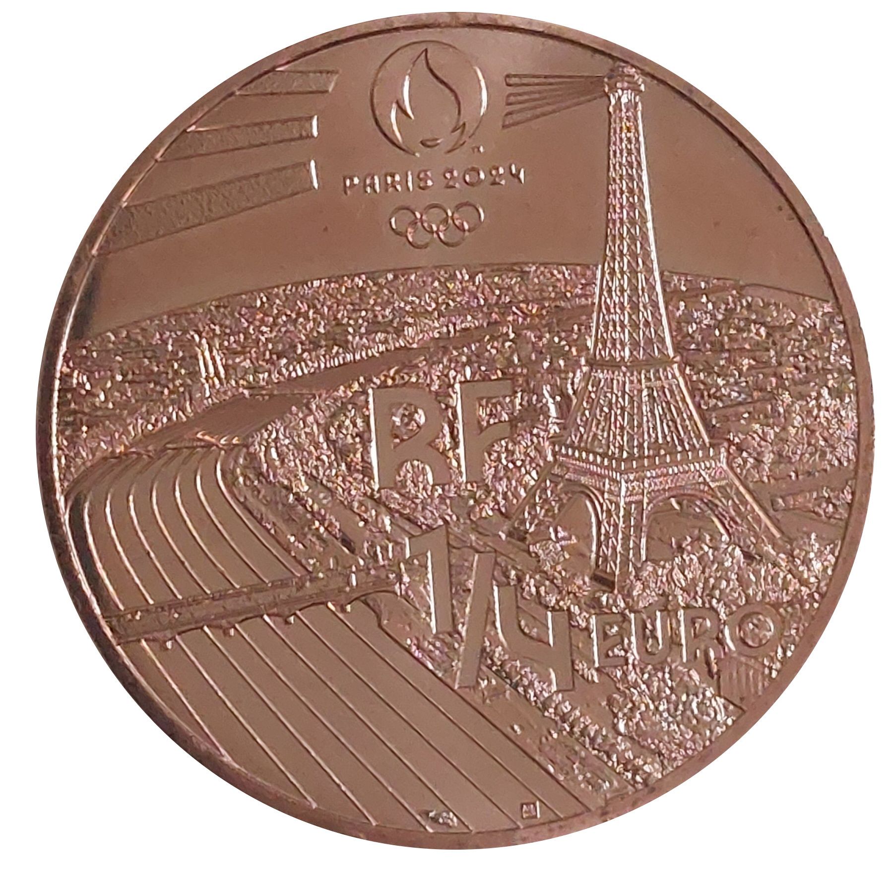 France ¼ Euro JO 2024 Paris, kite Rare UNC Coin with Capsule #C-99