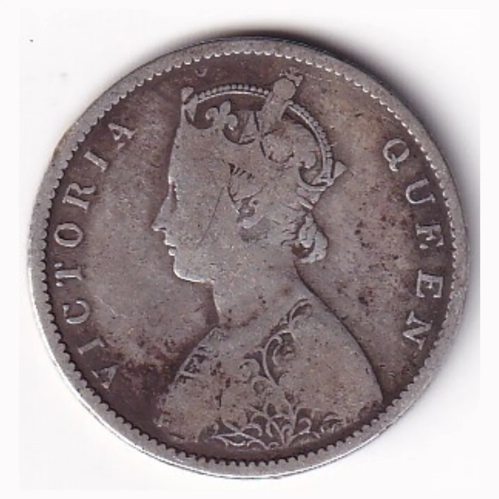 India - British ½ Rupee 1862 - Victoria Rare Silver Coin
