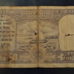 Alternative view of BRITISH INDIA 🇮🇳 GEORGE VI RUPPE 10 CD deshmukh Shipping extra 70/_ portrait of George VI to right. CONDITION.as image