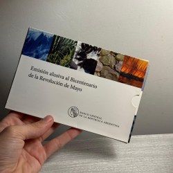 Extremely Rare Proof Coin Set Argentina Year 2010 Bicentennial of the May Revolution coin set issued by the Central Bank of Argentina (BCRA)