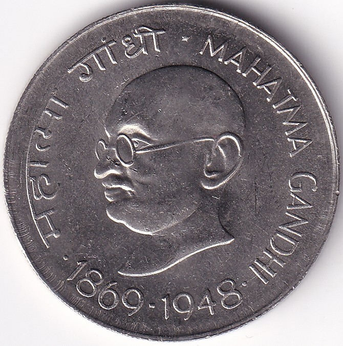 Centennial Birth of Mahatma Gandhi 1 Rupee 1969 Nickel UNC Coin Rare