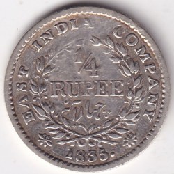 William IV 1/4 rupee 1835 silver Rare Silver Coin East India Company