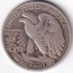 Alternative view of USA Half Dollar 1934 Silver Walking liberty 12.5 Grams Weight Rare