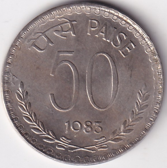 Calcutta Mint Unc Lustre Collector Choice 50 Paise 1983 Copper Nickel Coin Rare